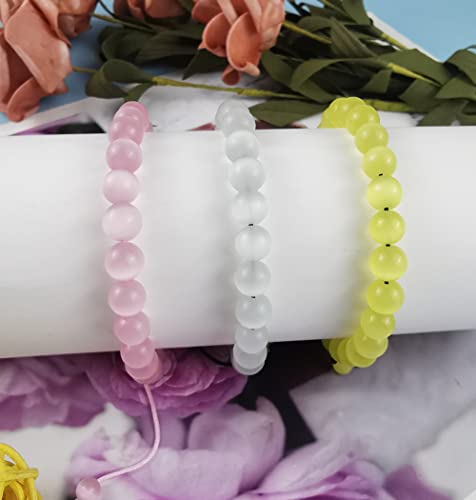 Finzor 12Pcs 8Mm Healing Stone Beads Bracelets For Women Men Semi-Precious Gemstone Crystal Beaded Bracelets Lava Rock Tiger Eye Amethyst Chakra Bracelets Unisex Adjustable #TOP5