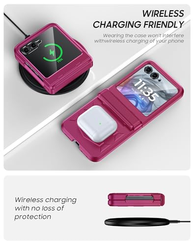 Coque Motorola Razr 2025 Vizvera magenta avec protection charnière intégrée