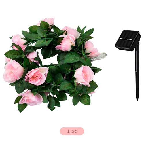 Guirnalda de rosas de 50 luces LED de exterior con carga solar e impermeabilidad 2