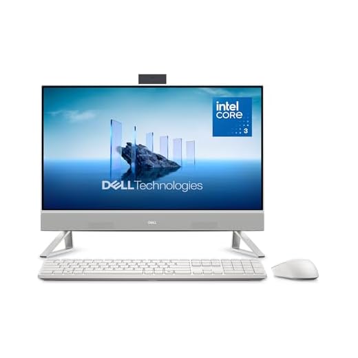 Dell 24 All-in-One Desktop ec24250-23.8-inch FHD Display, Intel Core 3 Processor 100U, Intel Graphics, 8GB DDR5 RAM, 512GB SSD, Windows 11 Home, Onsite Service+6 Months Retail Migrate - White