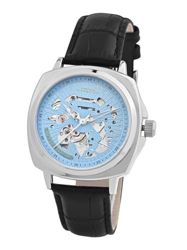 Image of French Connection Blue Skeleton Dial Automatic Watch for Men - FCA03-8