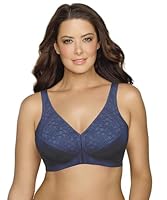 EXQUISITE FORM Front Close Wireless Plus Size Posture Bra with Lace, Size 38B, Time Square Navy