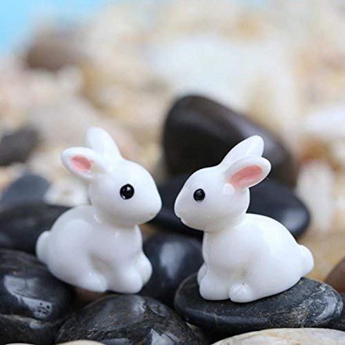 Image of Chocozone Pack of 20 Cute Rabbit Miniatures Garden Decoration Items Garden Decor - 2.5cm Pack of 4 Cute Miniatures Garden Decoration Gifts for Kids & Girlfriend (House)