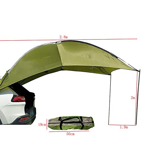 Kadahis タープ テント カーサイドタープ 車用 日よけカーテント 設営簡単 単体使用可能 5-8人用 軽量 キャンプ テント アウトドア 公園 登山 車中泊 (緑) 2枚目