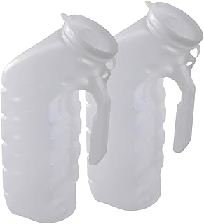 Vakly Male Urinal with Cover and Handle [2 Pack 32oz] Portable Handheld Overnight Pee Bottles for Men Used in Hospitals, I