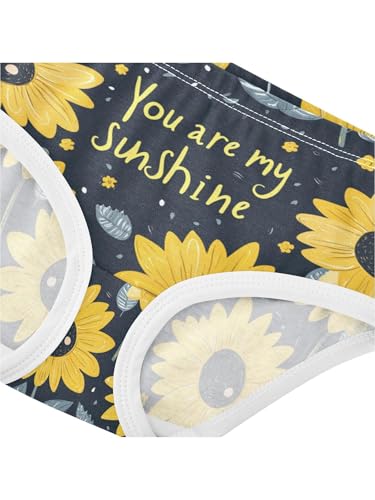 ZZKKO Cartoon Sunflower and Blue Leaves Girls Underwear Toddler Panties for Girls Comfort Brief Size 2-8T4