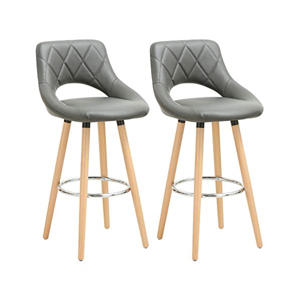 WOLTU Breakfast Kitchen Counter Bar Stools Set of 2 pcs Soft Seat #1198
