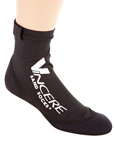 Sand Socks for Beach Soccer, Sand Volleyball and Snorkeling (Black, Small)