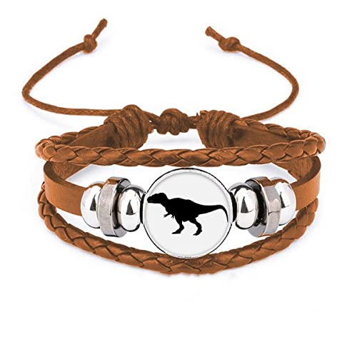 Bracelet en cuir et os de dinosaure : bijou homme en matière fossile