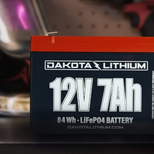 Dakota Lithium - 12V 7Ah Lifepo4 Deep Cycle Battery With 12V 3 Amp Charger - 11 Year Usa Warranty - 2000+ Cycles - Built In Bms - For Ice Fishing, Fish Finders, Solar, Outdoor. #TOP4