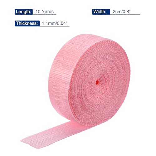 Image of MECCANIXITY Lightweight Polypropylene Webbing Strap 0.8 inch 10 Yard Backpack Strapping Band Pink for Outdoor Luggage Cargo Straps