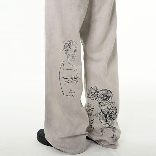 Womens Baggy Jeans Y2K Low Rise Vintage Graffiti Graphic Jeans 90s Distressed Coquette Jeans Aesthetic Clothing2