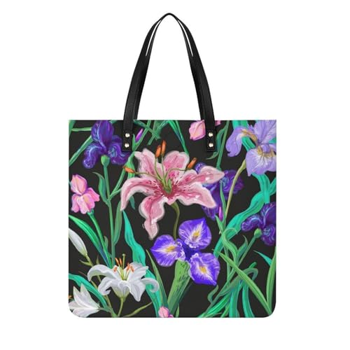 Tote bag de voyage élégant motif fleur | Sac à main shopper grand format pour femmes