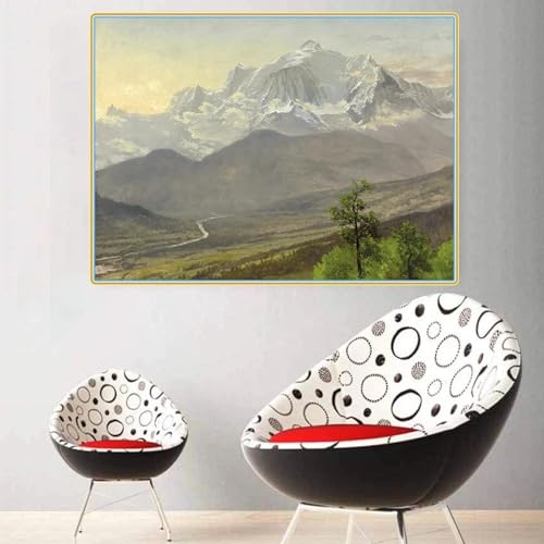 Mont Blanc toile peinture Albert Bierstadt décoration grand format salon moderne