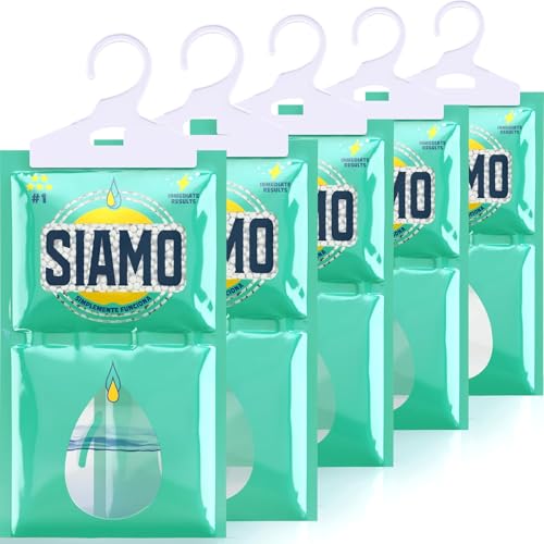 Siamo 5 Pack Sacchetti Deumidificatori Antimuffa Per Armadio, Casa, Assorbi Umidità In Armadi, Cucine, Seminterrati, Camper #1 in deumidificatori Eliminare Odore Sgradevole Funziona e Basta