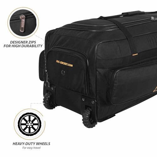 Image of DSC 2002 Cricket Kit Bag with Wheels - Large Capacity Sports Equipment Travel Bag for Players, Color - Black /Gold