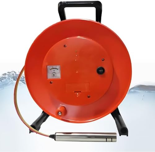 Portable Deep Well Water Level Meter, 0-300m Depth Sensor, Stainless Steel Probe, Electronic Gauge with Buzzer & Voltmeter for Reservoir Monitoring (30m/98.4ft)