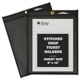C-Line Shop Ticket Holders, Stitched, One Side Clear, 9 x 12 Inches, 25 per Box (45912)