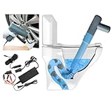ZUWIT Elektrischer Toilettenkolben, 2-in-1-Luftkompressorpumpe mit Rohrbagger-Kit & Reifenfüllset, Leistungsstarke pneumatische Haushalts-Rohrbaggermaschine(Grau)