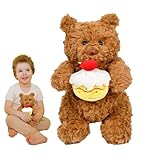 Moxeupon Juguete de Oso de Peluche, Juguete de Peluche de Oso – Juguete de Peluche Suave y Lindo en Forma de Pastel – de Peluche marrón, decoración del hogar para Shower y