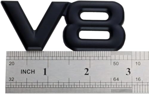 Image of 1Pc 3D V8 Premium Car Side Rear Trunk Emblem Alloy V8 Engine Badge Decals Nameplate fits Cars Trucks SUV (Black)