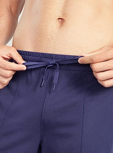 David Archy Men's Comfy Jersey Soft Cotton Knit Pajama Long John Lounge Sleep Pant In 2 Pack (M, Black/Navy Blue) #TOP3