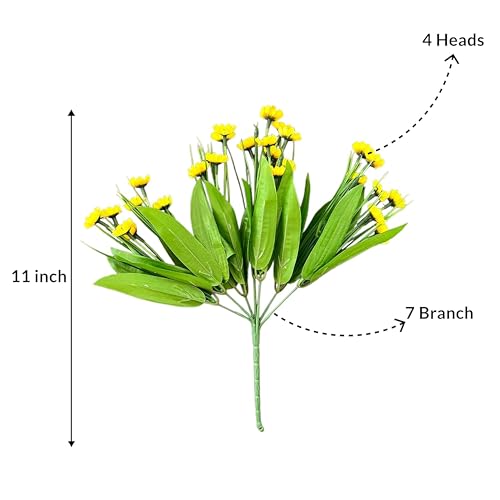 Image of Art Street Artificial Sunflower Mini Fake Flowers Bundles | Floral Arrangements| Bunch for Vase |Ideal for Home Decor| Table Placement Office Desk | Set of 2, (11 Inch, Yellow) (Vase Not Included)