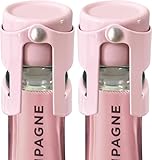 HYZ Champagne Stoppers - Stainless Steel Sparkling Wine Bottle Stopper with Pure Silicone Air Tight Seal - Professional Wine Saver for Champagne,Prosecco and Cava (2Pack Pink)