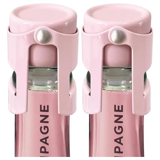 HYZ Rolhas de champanhe, pacote com 2, rolha de vinho espumante profissional para Prosecco, caverna e bolhas, rolha de garrafa de champanhe, seladora - aço inoxidável revestido rosa e apenas selado de silicone