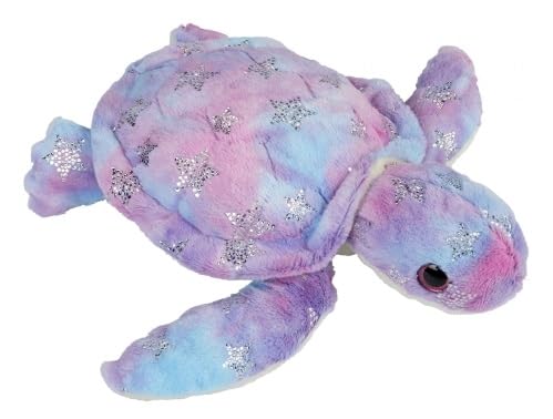 Ravensden 35CM Plush Soft Toy Turtle, Purple and Blue with Glitter Accents, Multicolor, 35cm x 18cm x 8cm