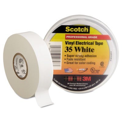 3M Scotch 35 Vinyl Electrical Color Coding Tape, 3/4 x 66ft, White, Sold as 1 Roll (B0147GFJYO) Amazon Price History, Amazon Price Tracker
