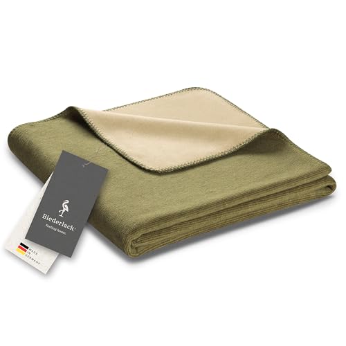 biederlack® samtig-weiche Kuschel-Decke aus Baumwollmischgewebe...