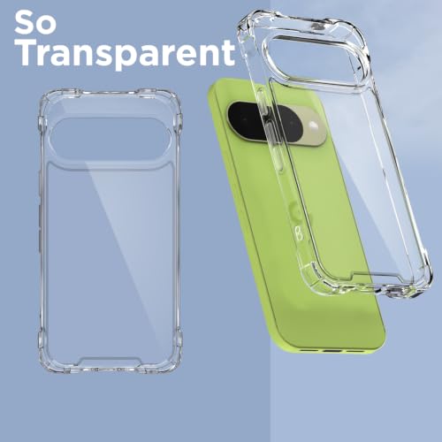 Image of Outlouders Back Cover for Google Pixel 10 Pro Clear Transparent PC + TPU Bumper Case with Raised Edges for Shockproof Protection(Transparent)
