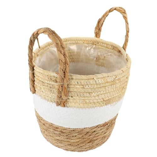 TOYANDONA Panier à Plantes Tissé Pot De Fleurs pour Intérieur Et Extérieur Design Décoratif pour Jardin Et Rebord De Fenêtre