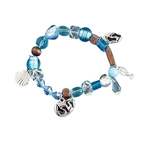 Roman Inc. Footprints Beaded Bracelet - Large - 7-7 1/2