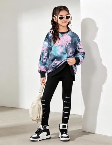 Image of Girls Clothes, 2 Piece Tie Dye Sweatshirt Sweatpants Set for 6-16Y
