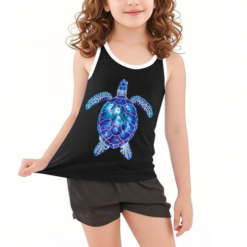 3-15T Baby Boy and Girls Cute Tank Tops Colorful Turtle Graphic Tees Shirt Summer Sport Fitness Loose Comfy Vest3