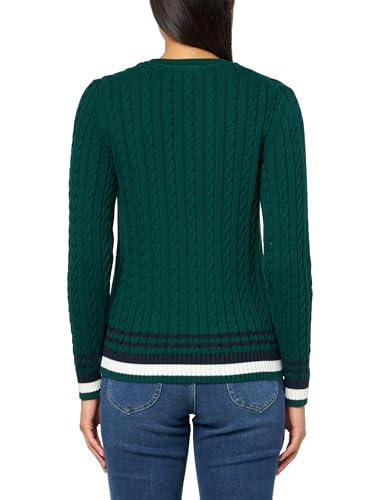 Image of Tommy Hilfiger Women's Cotton Crewneck Cable Sweater