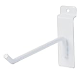 SSWBasics 6 inch White Peg Hook for Slatwall - Pack of 50 - White Slatwall Hooks, Durable Slat Wall Hanging Hooks for Organization and Storage in Retail, Home, Garage, or Boutique