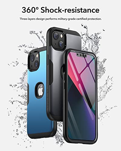 Youmaker Compatible With Iphone 13 Case, Protective Case With Built-In Screen Protector Shockproof Heavy Duty Full Body Case For Iphone 13 6.1 Inch - Black #TOP7