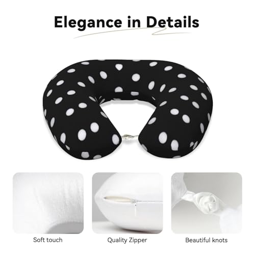 Almohada cervical de espuma con funda negra y blanca miniatura 4