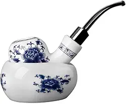 Cachimbo de tabaco de cerâmica MUXIANG + suporte de rack de suporte de cachimbo de cerâmica pacote de caixa de presente WMAK0003