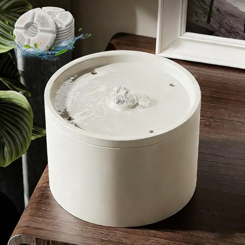 Fuente automática de agua para gatos de cerámica 1.8L blanca