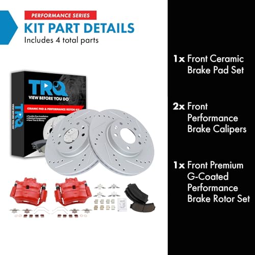 Image of TRQ Performance Front Brake Pad & Rotor Kit | For 2006-2013 Ford Lincoln Mazda Mercury