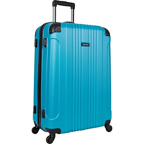 Kenneth Cole REACTION Out of Bounds Lightweight Hardshell 4-Wheel Spinner Luggage, Teal, 28-Inch Checked
