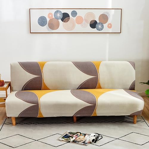 SUIOKPO Universel Housse Canapé Extensible sans Accoudoir, Protection de Canapé Salon Clic Clac Spandex Imprimé Imperméable Antidérapant Housse Protection...