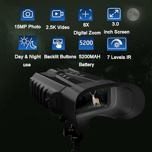 Binoculares Visión Nocturna 8x con Pantalla 3 Pulgadas miniatura 2