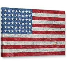 Niwo ART - Flag, Worlds Most Famous Paintings Series, Canvas Wall Art Home Decor, Gallery Wrapped, Stretched, Framed Ready to Hang 18"x12"x1.5"