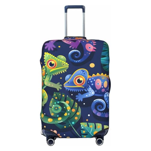 Yaxongx Forest Color Chameleon Travel Luggage Cover Washable Suitcase Cover Elastic Fashion Stretch Suitcase Protector Travel Anti-Scratch Baggage Covers Fits 22-24 Inch Luggage