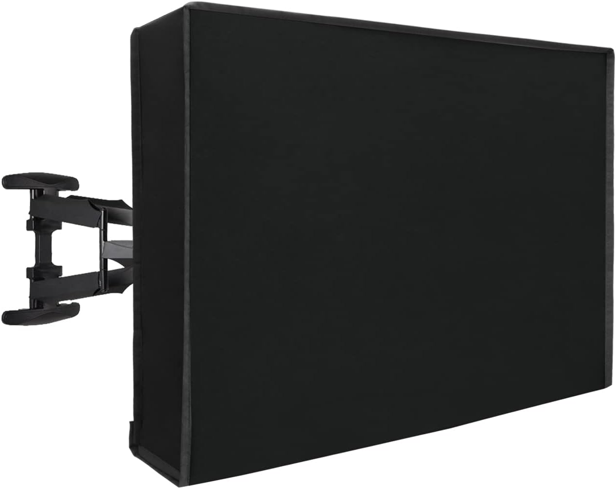 Waterproof Outdoor TV Cover for 65-70 inch TV with Bottom Cover, Thick Fabric, Dustproof and Weatherproof TV Accessories Cover with Remote Control Pocket, Black